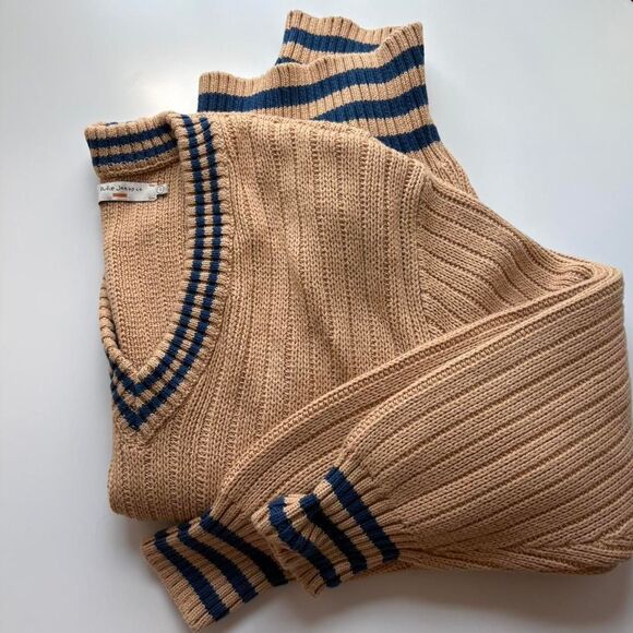 Nudie Jeans Co. beige Stoffe V-neck sweater - Picture 2 of 8